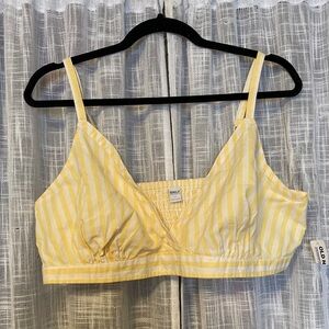 Old Navy Women’s  Yellow and White Striped Bralette. New XL